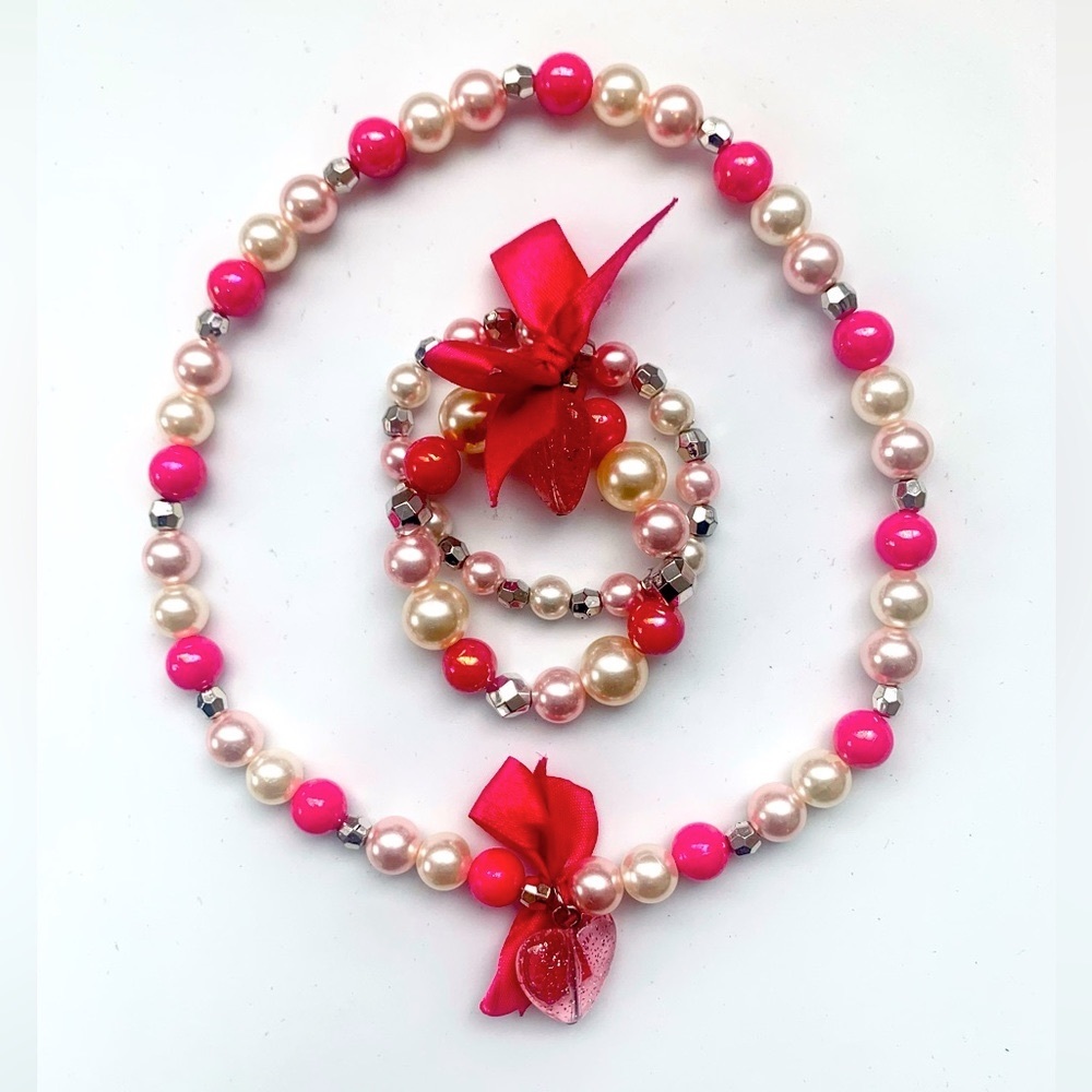 ❤️ Girls Stretch Necklace and Bracelet Set